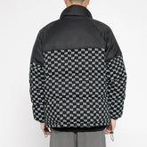 Manteau d'hiver à carreaux color block